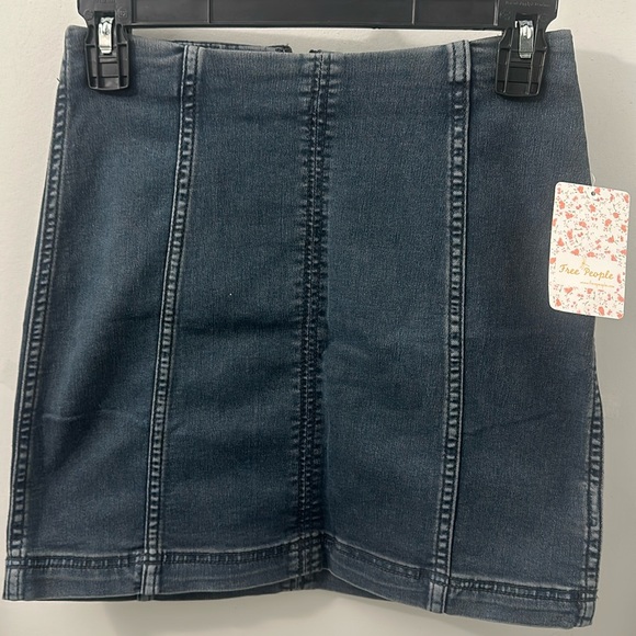 NWT FREE PEOPLE WESTMINSTER BLUE FEMME SKIRT - Picture 10 of 14
